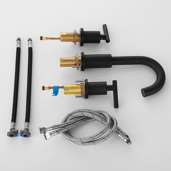 miken20mkv-v03b-4 Vòi chậu lavabo, vòi bồn tắm màu đen mờ Miken MKV-V03B