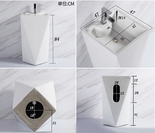 Chậu rửa mặt nghệ thuật chân đứng Miken MKC-2083