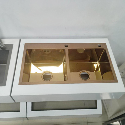 mkrb-7843gc-1 Chậu rửa bát Handmade Inox 304 mạ vàng Miken MKRB-7843GC