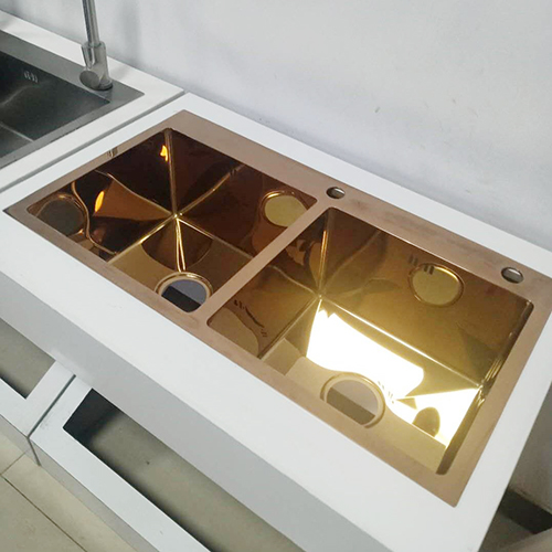 mkrb-7843gc-2 Chậu rửa bát Handmade Inox 304 mạ vàng Miken MKRB-7843GC