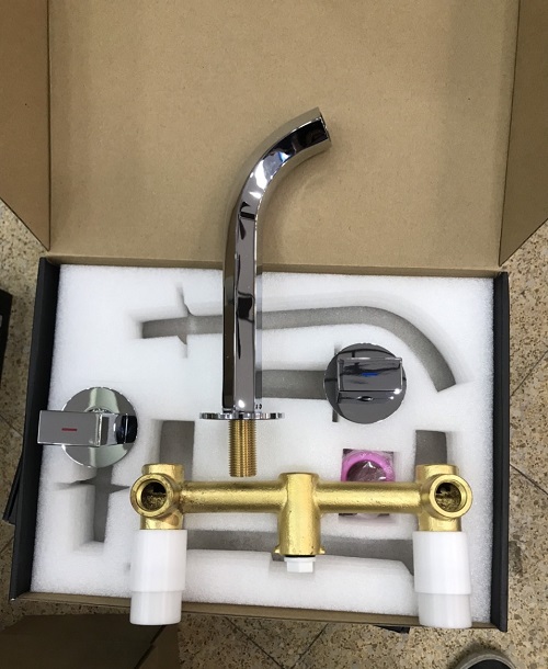 mkv-600006-2 Vòi chậu lavabo âm tường màu chrome Miken MKV-600006