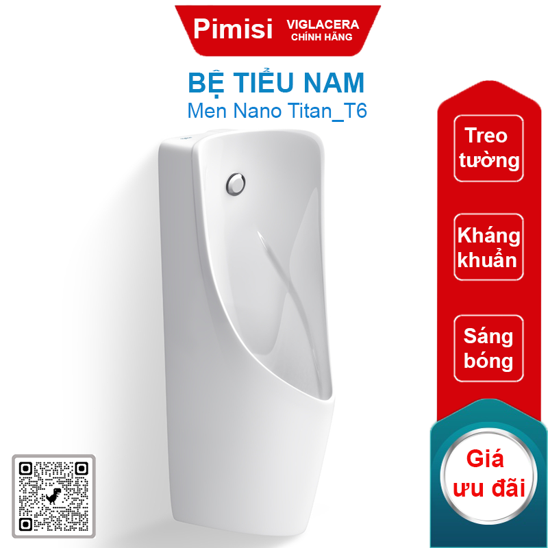 Bệ tiểu nam Viglacera T6 treo tường