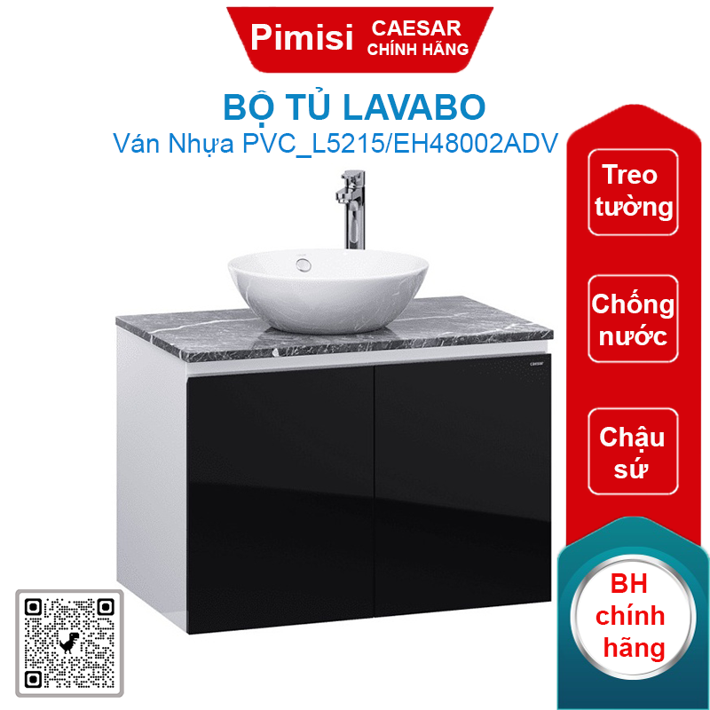Bộ tủ lavabo Caesar L5215/EH48002ADV chậu rửa đặt bàn