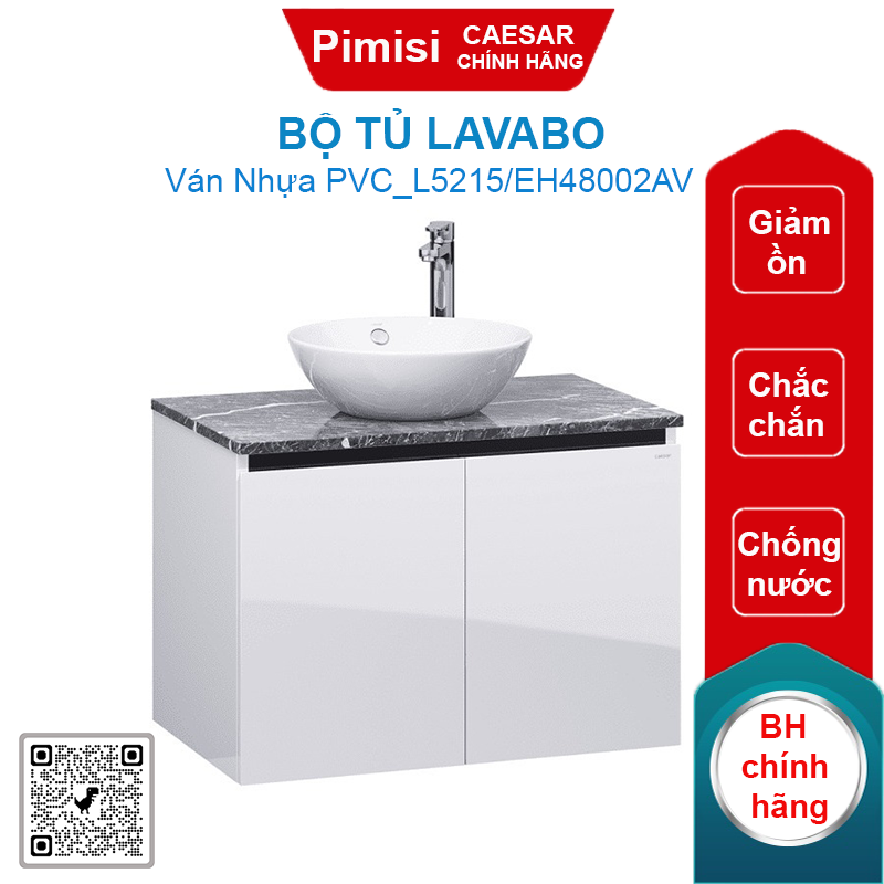 Bộ tủ lavabo Caesar L5215/EH48002AV chậu rửa đặt bàn