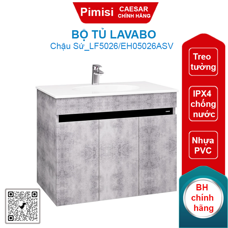 Bộ tủ lavabo Caesar LF5026/EH05026ASV liền bàn
