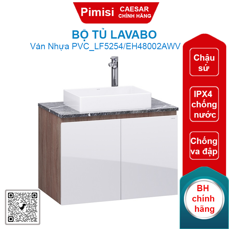 Bộ tủ lavabo Caesar LF5254 /EH48002AWV chậu đặt bàn