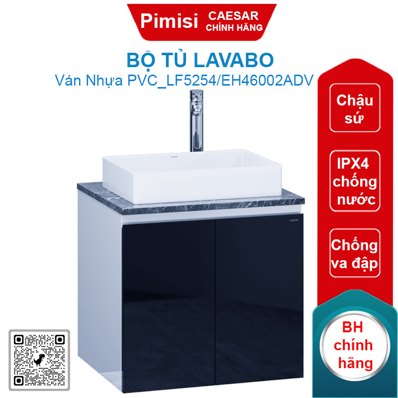 Bộ tủ lavabo Caesar LF5254/EH46002ADV chậu đặt bàn