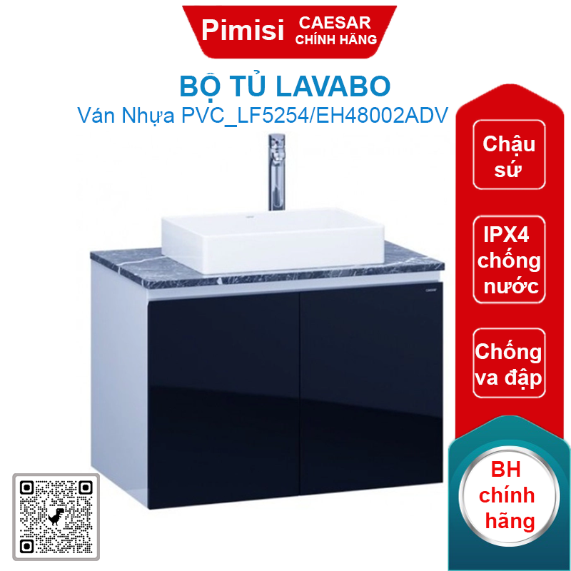 Bộ tủ lavabo Caesar LF5254/EH48002ADV chậu đặt bàn