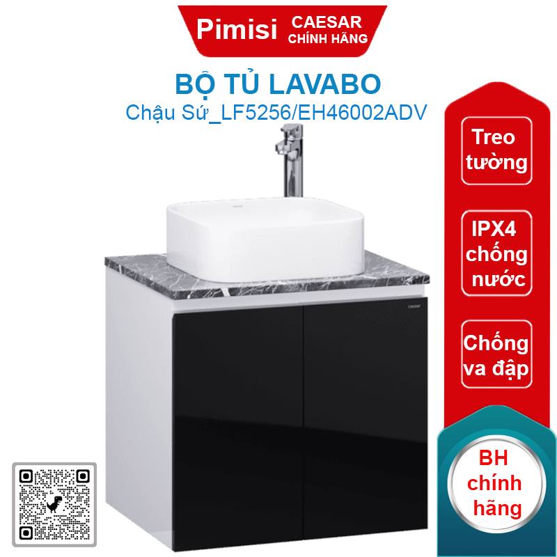Bộ tủ lavabo Caesar LF5256/EH46002ADV chậu đặt bàn