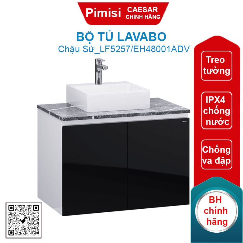 Bộ tủ lavabo Caesar LF5257/EH48001ADV chậu đặt bàn