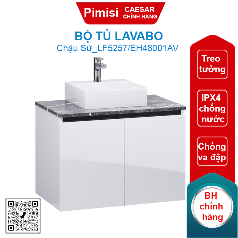 Bộ tủ lavabo Caesar LF5257/EH48001AV chậu đặt bàn