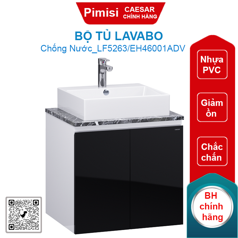 Bộ tủ lavabo Caesar LF5263/EH46001ADV chậu màu sắc