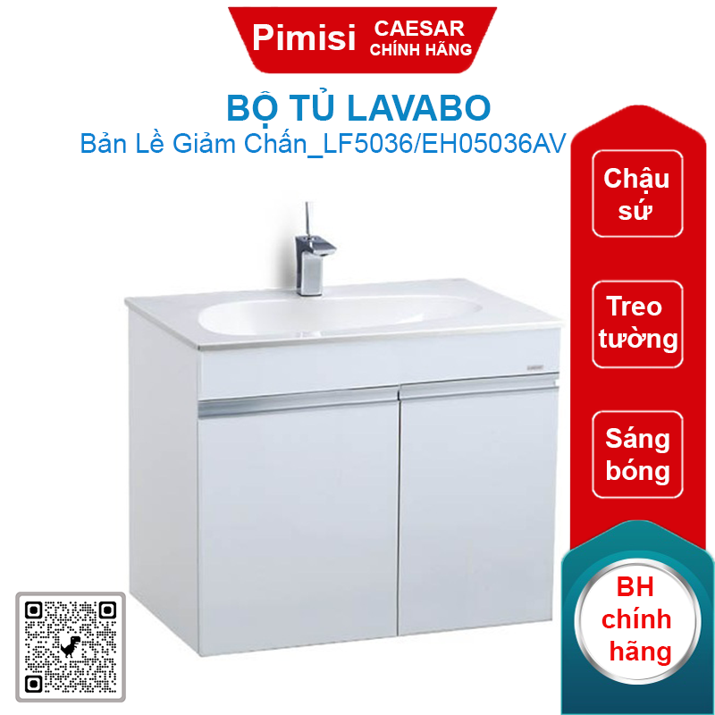 Bộ tủ lavabo treo tường Caesar LF5036/EH05036AV màu trắng