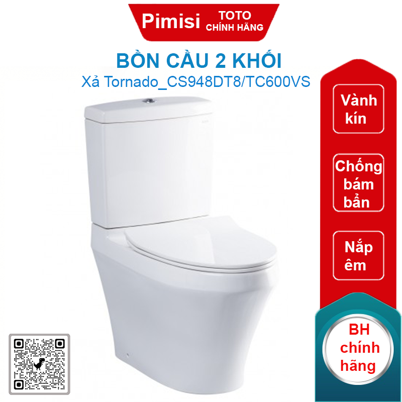 Bồn cầu 2 Khối TOTO CS948DT8/TC600VS