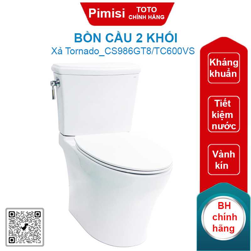 Bồn cầu 2 Khối TOTO CS986GT8/TC600VS