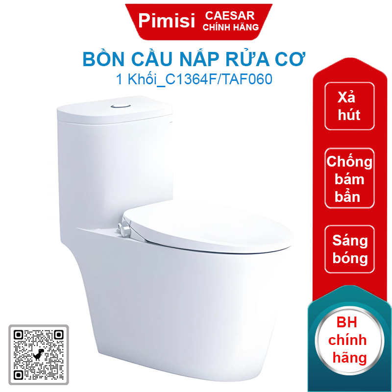 Bồn cầu nắp rửa cơ Caesar C1364F/TAF060 1 khối
