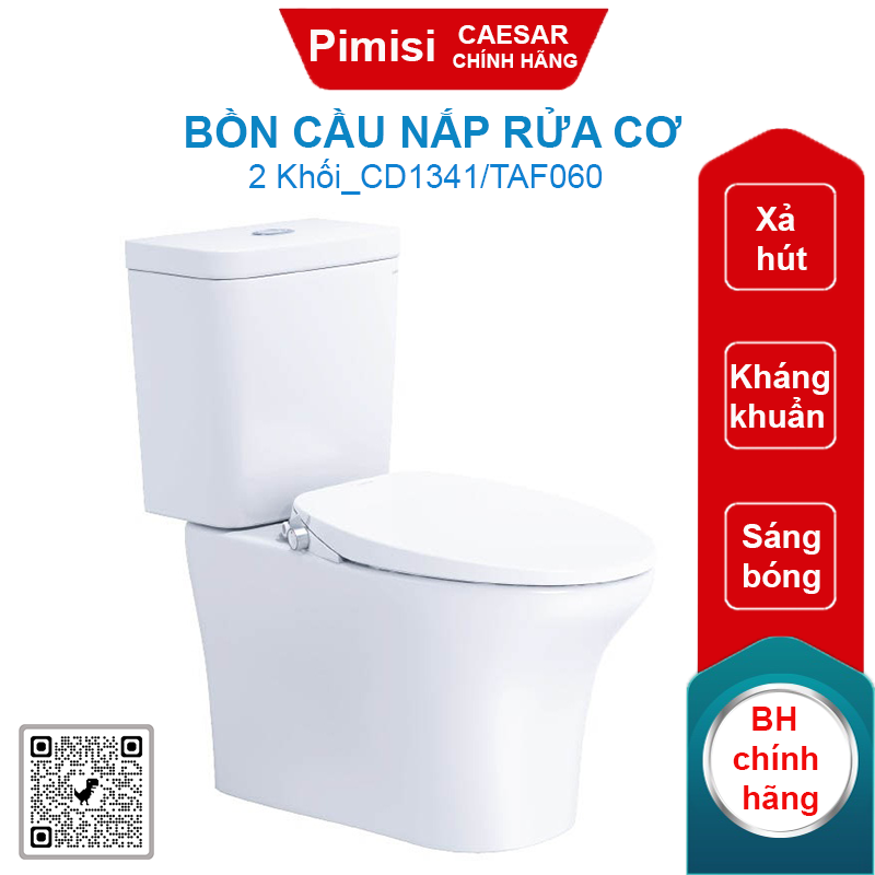 Bồn cầu nắp rửa cơ Caesar CD1341/TAF060 2 khối