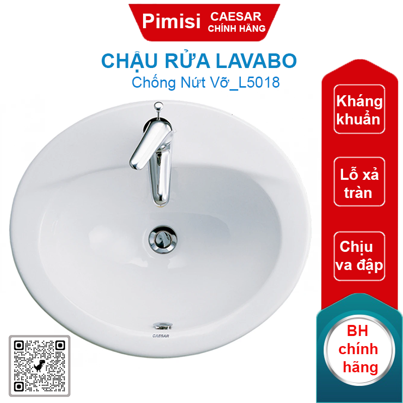 Chậu rửa lavabo Caesar L5018 dương vành