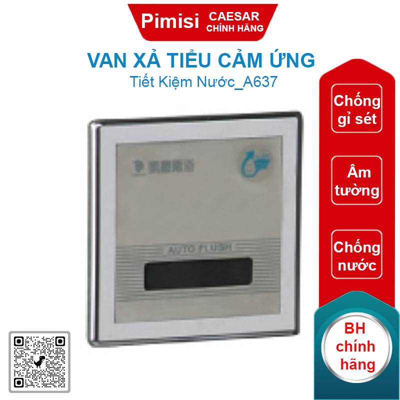 Van xả tiểu cảm ứng Caesar A637 âm tường cho tiểu nam