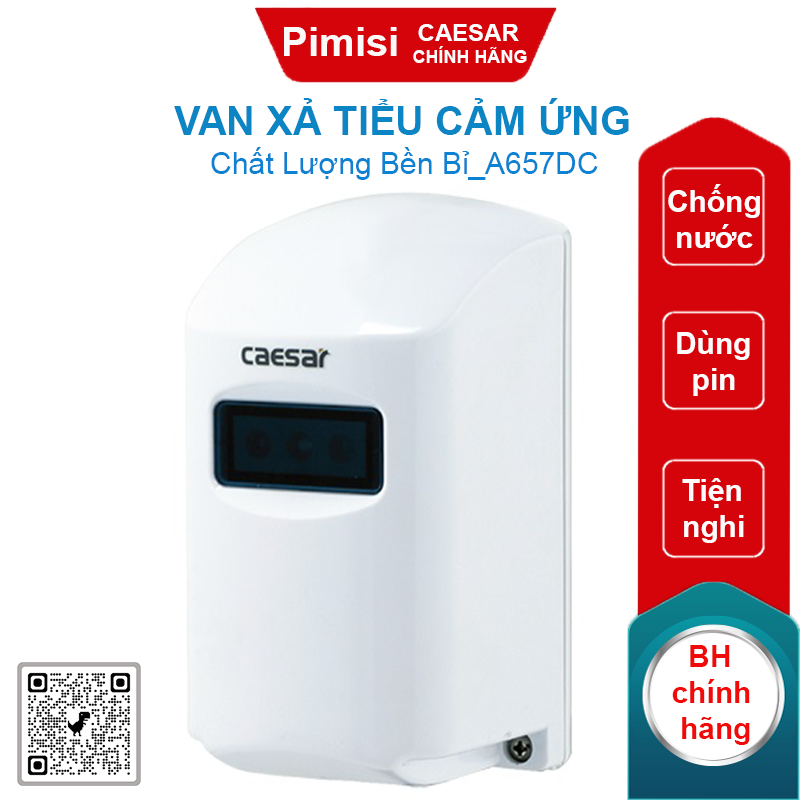 Van xả tiểu cảm ứng Caesar A657DC cho tiểu nam dùng pin
