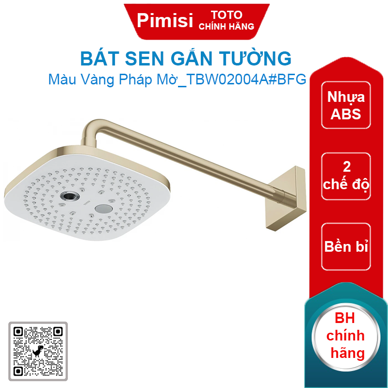 Bát sen gắn tường TOTO TBW02004A#BFG 2 chế độ vàng Pháp mờ 210mm