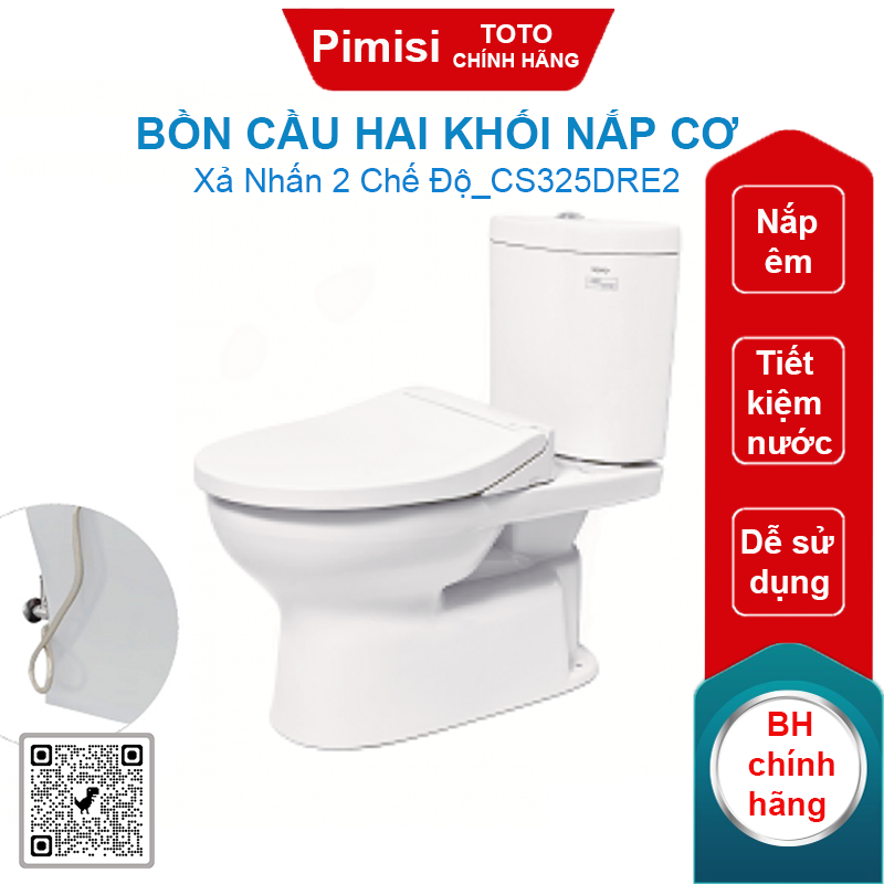 Bồn cầu hai khối nắp cơ TOTO CS325DRE2