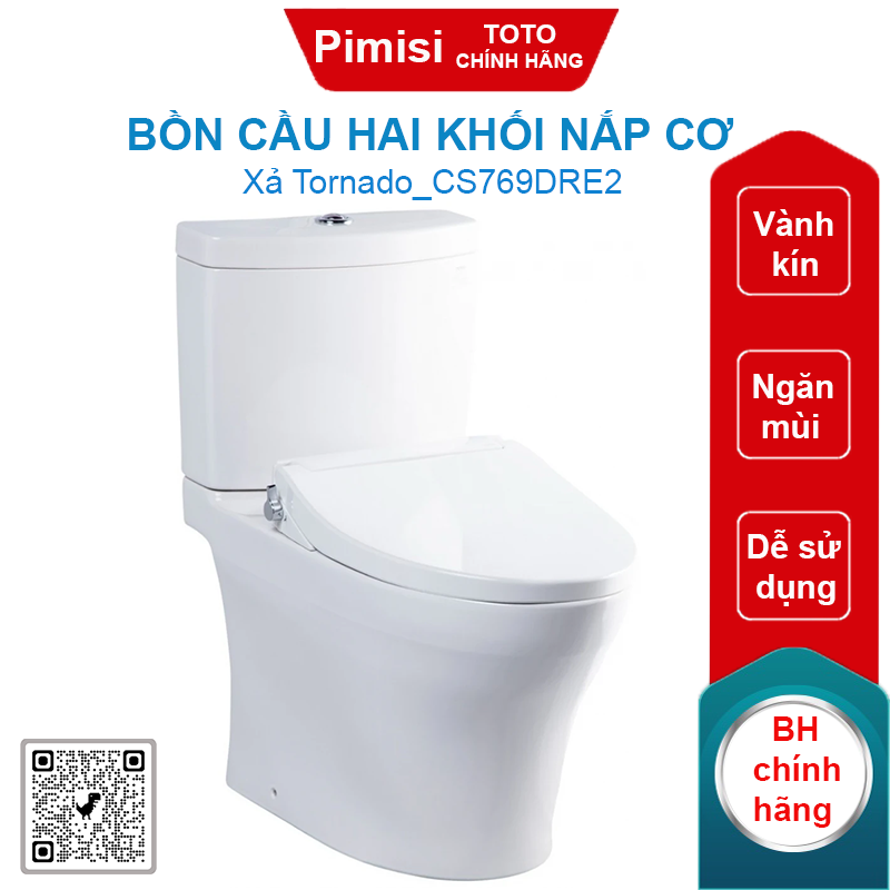 Bồn cầu hai khối nắp cơ TOTO CS769DRE2