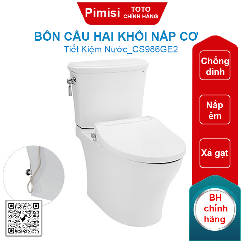 Bồn cầu hai khối nắp cơ TOTO CS986GE2