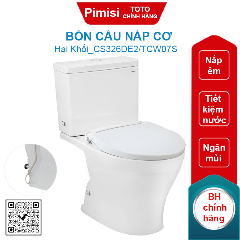 Bồn cầu nắp cơ TOTO CS326DE2/TCW07S