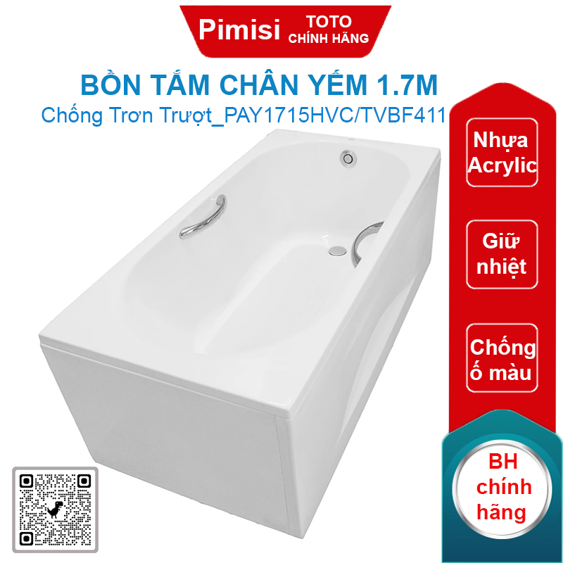 Bồn tắm TOTO PAY1715HVC/TVBF411 chân yếm 1.7M