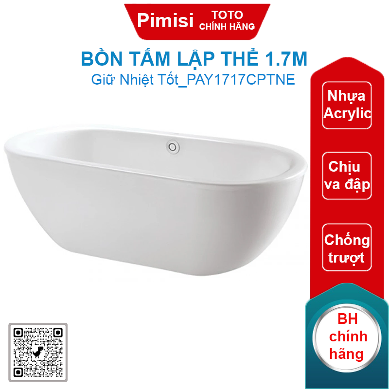 Bồn tắm TOTO PAY1717CPTNE (PAY1717CPTE) lập thể 1.7M