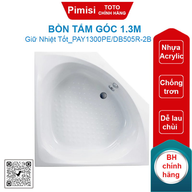 Bồn tắm góc TOTO PAY1300PE/DB505R-2B 1.3M