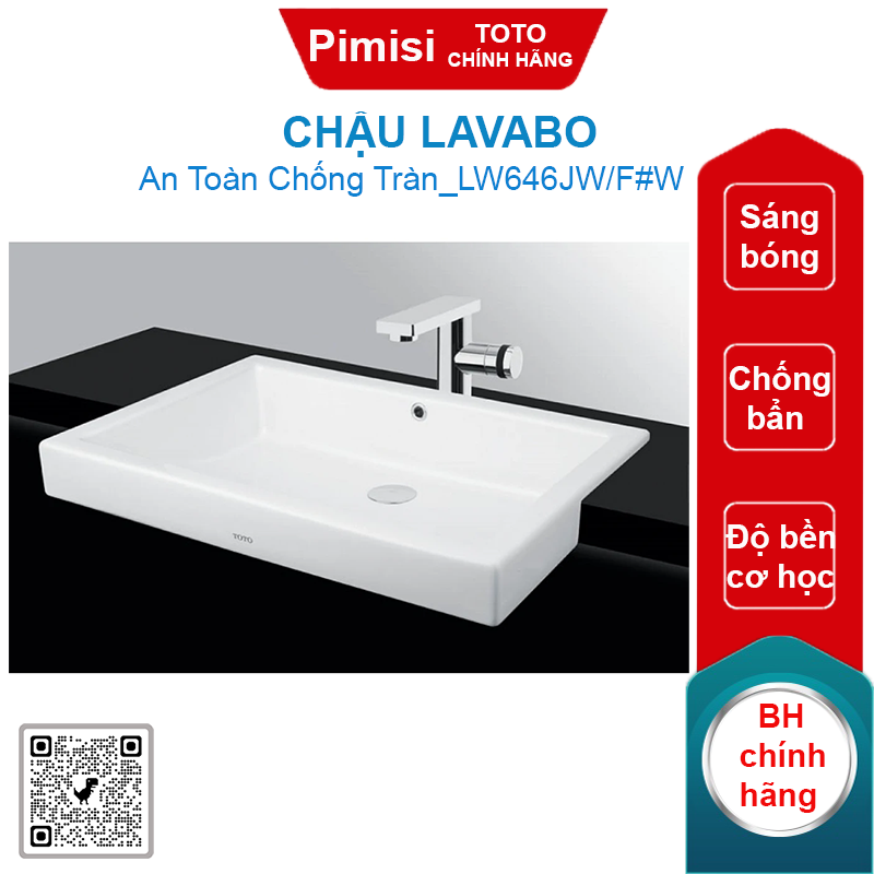 Chậu lavabo TOTO LW646JW/F#W bán âm bàn