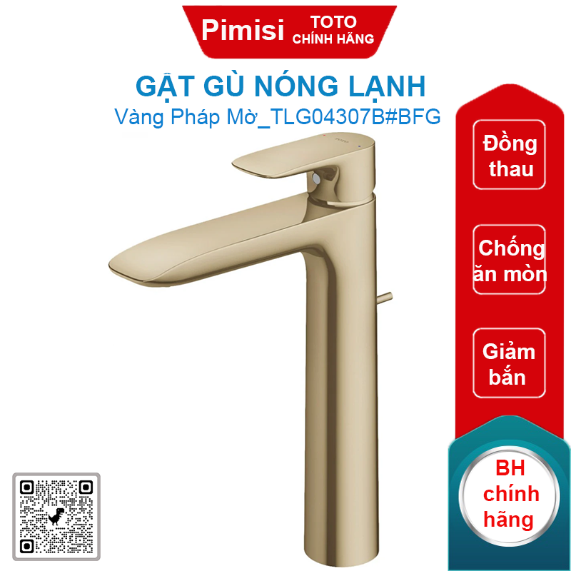 Gật gù nóng lạnh TOTO TLG04307B#BFG cổ cao vàng pháp mờ