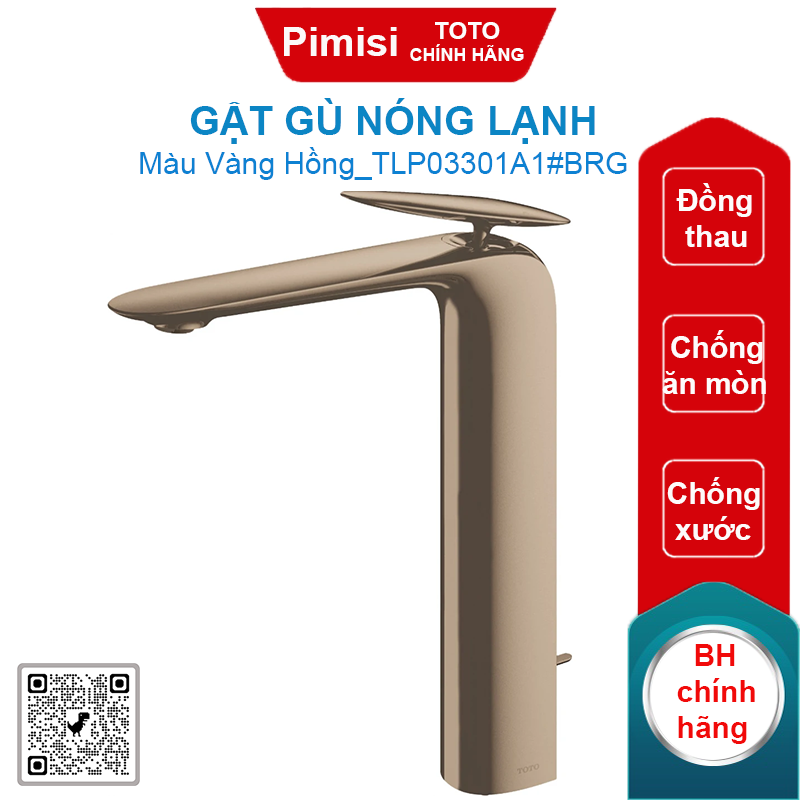 Gật gù nóng lạnh TOTO TLP03301A1#BRG cổ cao vàng hồng