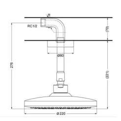 Alternative view of Bát sen gắn trần TOTO TBW01003B1A