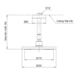 Alternative view of Bát sen gắn trần TOTO TBW07001A1 tròn 200mm dòng G