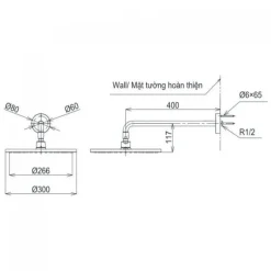 Alternative view of Bát sen gắn tường TOTO TBW07003A#MBL tròn 300mm dòng G màu đen mờ