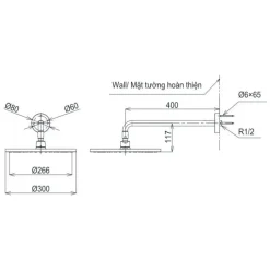 Alternative view of Bát sen gắn tường TOTO TBW07003A tròn 300mm dòng G