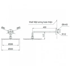Alternative view of Bát sen gắn tường TOTO TBW07003A#BRG tròn 300mm dòng G màu vàng hồng