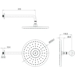 Alternative view of Bát sen gắn tường TOTO TBW10000V 252mm