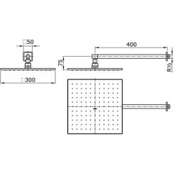 Alternative view of Bát sen gắn tường TOTO TX488SI vuông 300mm