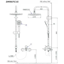 Alternative view of Bộ sen cây TOTO TBV03427V/DGH108ZR/DM907C1S nhiệt độ Nhật