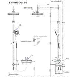 Alternative view of Bộ sen cây TOTO TBV03427V/DGH108ZR/TBW02001BA nhiệt độ Nhật
