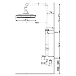 Alternative view of Bộ sen cây TOTO TBV03429V/TBW01008V/TBW02002BA nhiệt độ Nhật