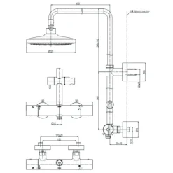 Alternative view of Vòi sen cây TOTO TBW01402AA nhiệt độ 220mm