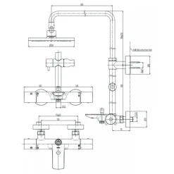 Alternative view of Vòi sen cây TOTO TBW07401A nhiệt độ xả xô tròn 200mm dòng G