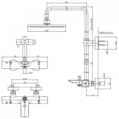 Alternative view of Vòi sen cây TOTO TBW07403A#MBL nhiệt độ xả xô tròn 250mm dòng G đen mờ