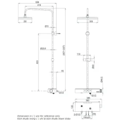 Alternative view of Vòi sen cây TOTO TBW12400V nhiệt độ bát sen vuông phím đàn