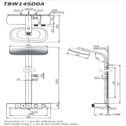 Alternative view of Sen cây nhiệt độ TOTO TBW14SD0A dòng G